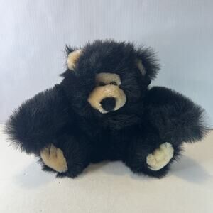 Cloud 9 Black Bear Plush Teddy Stuffed Animal Vintage Clean 12” Fast Shipping!!